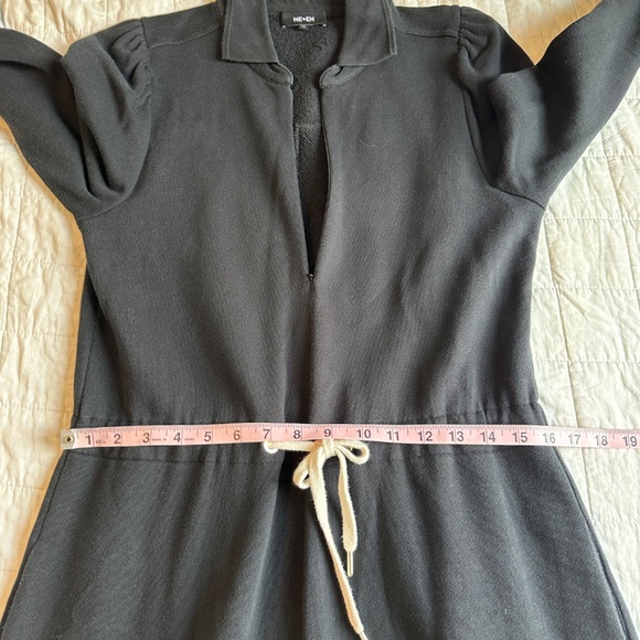 ME+EM Polo Collar Maxi Dress Long Sleeve Zip Front Cotton Terry |Size 12 - Picture 6 of 7